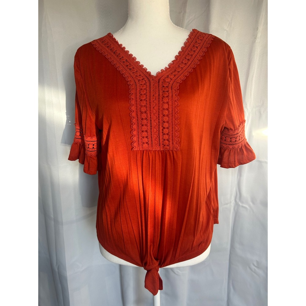 Carolyn Taylor V-Neck Tie Front, cottage-core, pheasant, ruffled sleeves